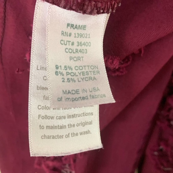 FRAME
Cranberry Rip Skinny Distressed Jeans, wine - Picture 6 of 7